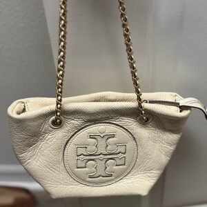 Tory Burch Ivory Textured Shoulder Bag